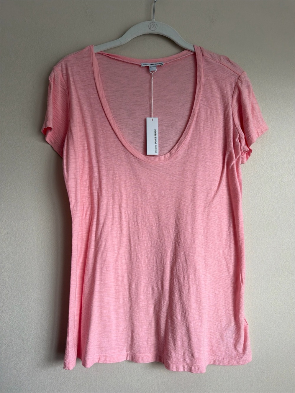NWT Women's Standard James Perse T-Shirt Pink Peony Sz 1 S Small MSRP $105 New